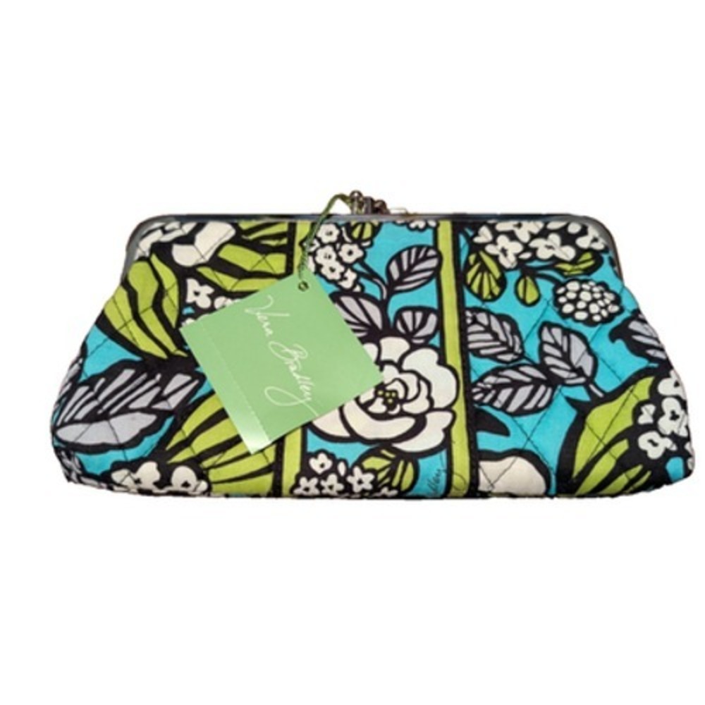 NEW VERA BRADLEY Double Kisslock Clutch Wallet ISLAND BLOOMS‎ NWT